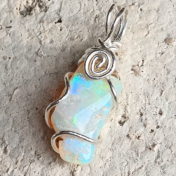 Australian Opal Pendant Lightning Ridge Sterling Silver Double Sided - Picture 6 of 14